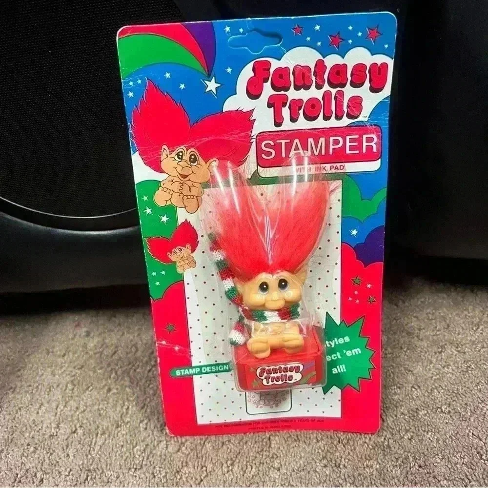 Vintage Trolls party favors and stamper